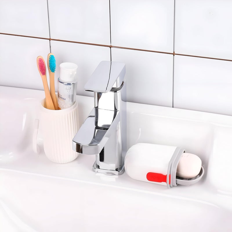 Aseenaa Combo Capsule Shape Plastic Portable Toothbrush Case Holder with Soap Case Holder, Storage Box Container Bathroom Organizer for Travel, Indoor & Outdoor | Pack of 4 | Color : Multicolor - Image 5