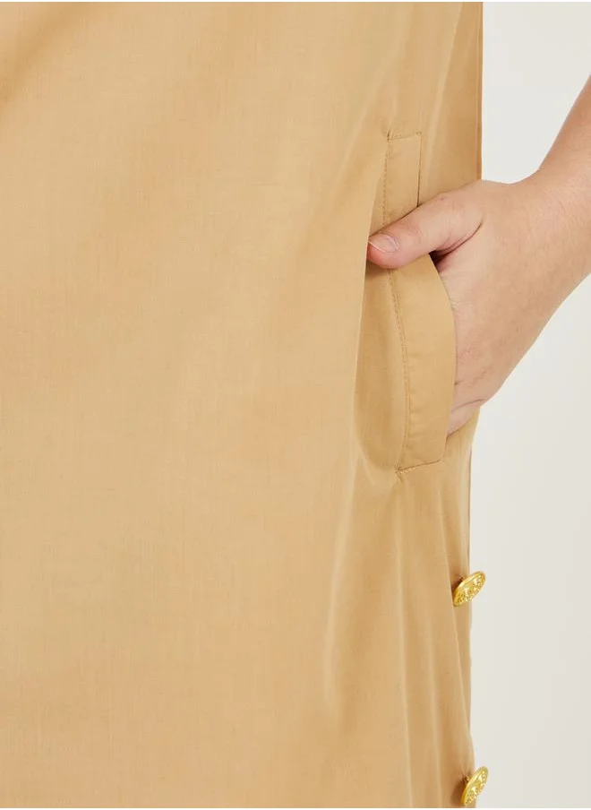 Styli Sleeveless Button Midi Dress