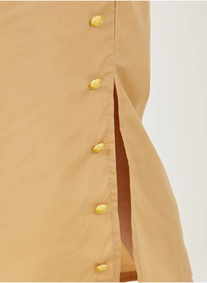 Styli Sleeveless Button Midi Dress
