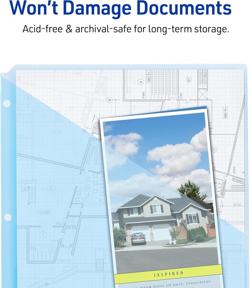AVERY Binder Pockets for 3 Ring Binders, Assorted Colors, for 8.5" x 11" Documents, Acid-Free and Archival-Safe, 5 Folders per Pack, 60 Total (12 Packs of 75254) - Image 3