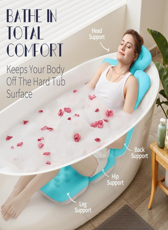 VOXOR Full Body Bath Pillow for Bathtub, Thick Bathtub Cushion, Luxury Tub Pillow for Bath for Headrest Neck and Back Support Ocean Blue 51" x 16" - Image 3