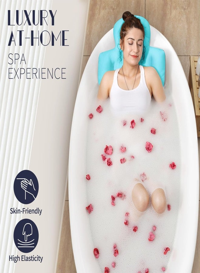 VOXOR Full Body Bath Pillow for Bathtub, Thick Bathtub Cushion, Luxury Tub Pillow for Bath for Headrest Neck and Back Support Ocean Blue 51" x 16" - Image 2
