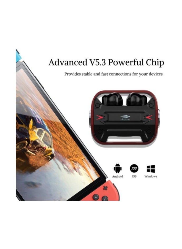 Mezone Twizt ENC True Wireless Gaming Earbuds with LED, Smart Touch Control & Hifi Stereo Sound Earphones Black  - Image 4