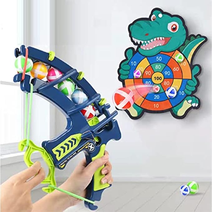 AM ANNA Target Shooting Games Kids Toys,Dinosaur Dart Board with Sticky Balls with 24 Sticky Balls,Indoor Outdoor Party Games Toys Gifts for 5 6 7 8 9 10 11 12 Year Old Boy Kids and Adult - Image 1