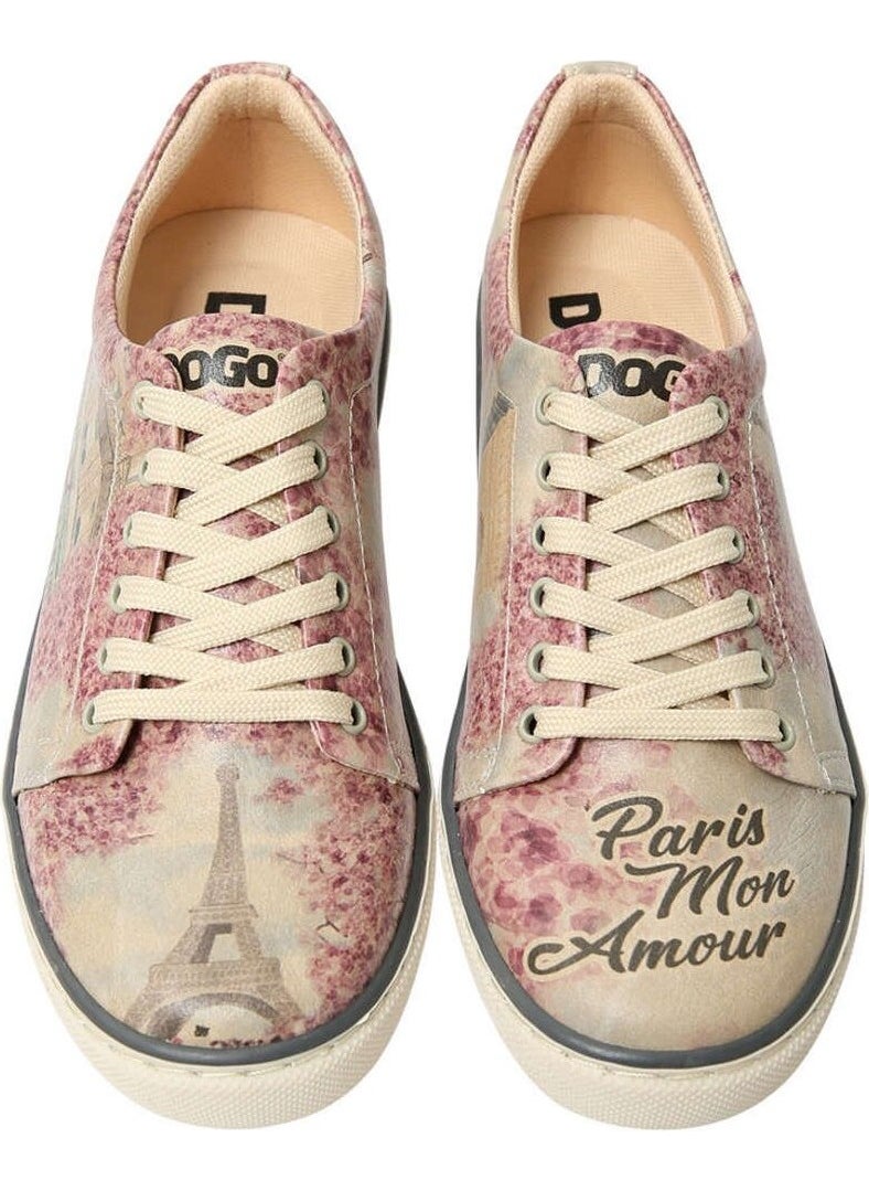 Dogo - Paris Mon Amour / Design Printed Vegan / Sneakers Women's Shoes - Image 1