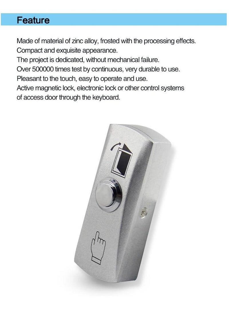 GOMETY Zinc Alloy Shell Door Push to Exit Button - Flush-Mount with Backbox for Access Control - Image 5