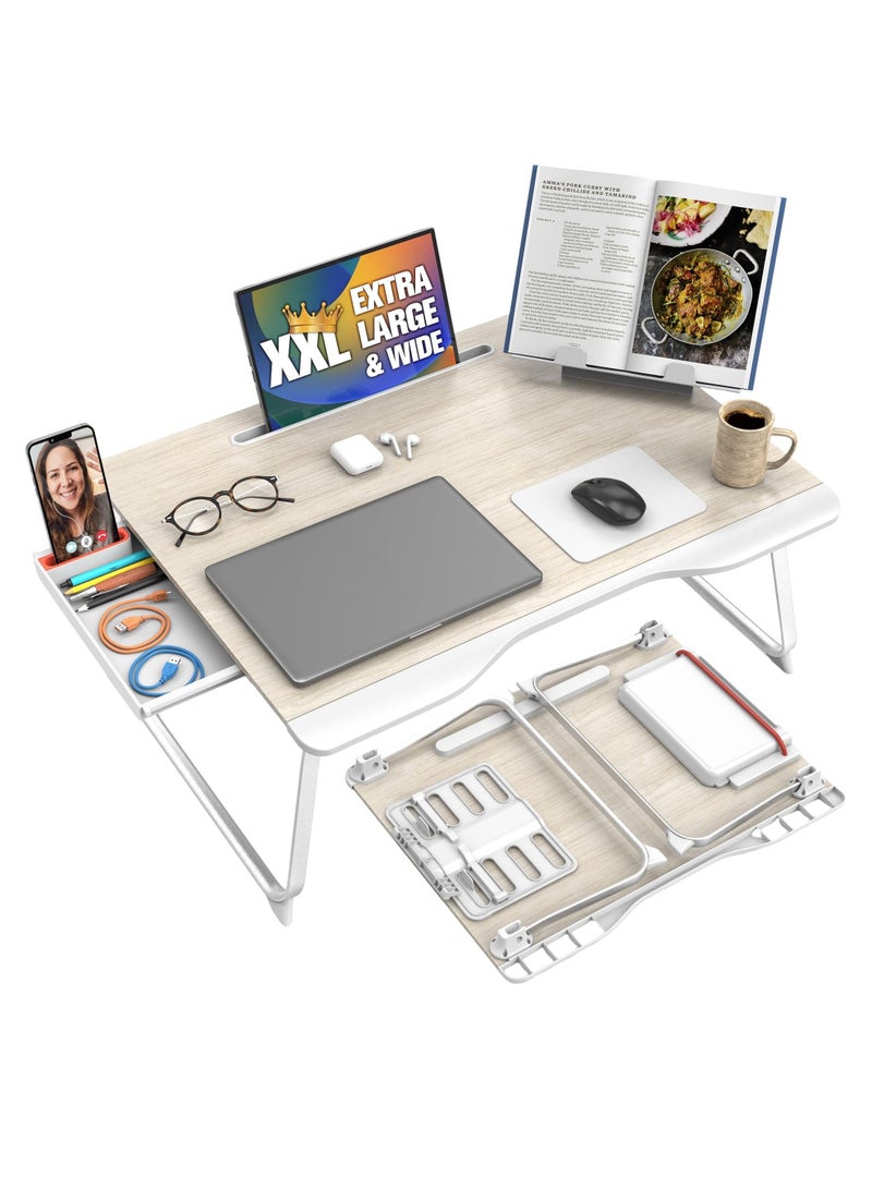 Green Tiger Table Plus - XXL Extra Large Lap Desk for Bed | Laptop Table, Portable Desk, Bed Laptop Desk, Bed Desk, Laptop, Bed Tray, Writing, Bed Table for Laptop | Floor Table, Floor Desk for Adults - Image 1