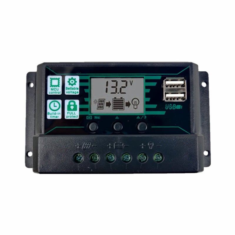 MPPT PWM Solar Controller Solar Panel Battery Regulator Dual USB LCD Display Solar Controller - Image 1