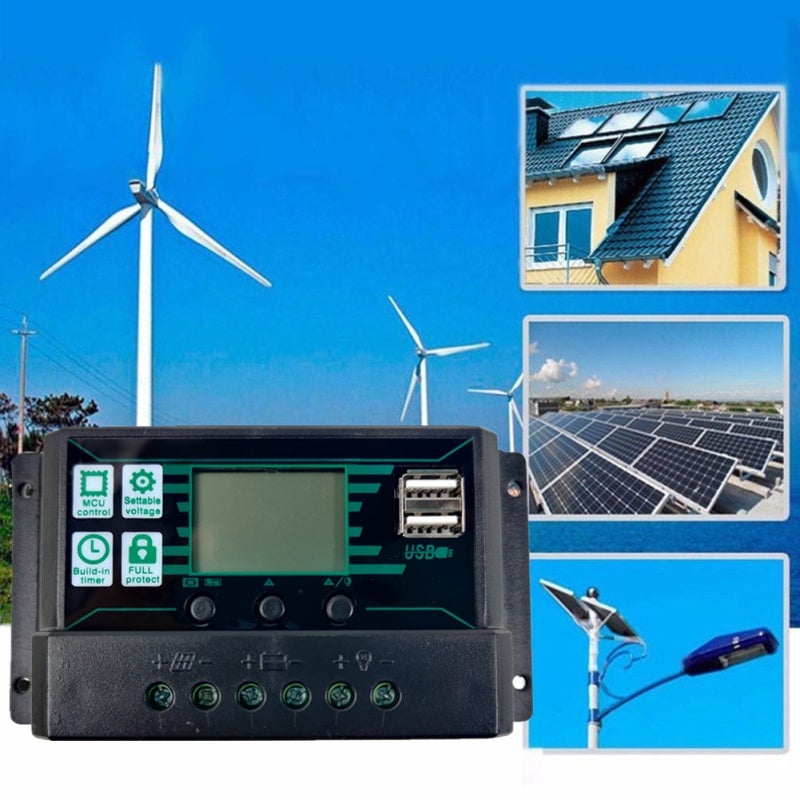 MPPT PWM Solar Controller Solar Panel Battery Regulator Dual USB LCD Display Solar Controller - Image 3