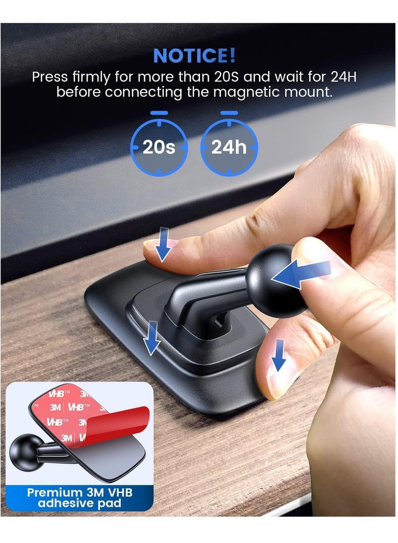 GUDOO Universal Car Mount Magnetic Phone Holder for Car Dash Mount Phone Holder Fit Curved Surface Flexible Rotation Compatible with iPhone 14 13 12 Pro Max Plus Mini MagSafe Case  - Image 5
