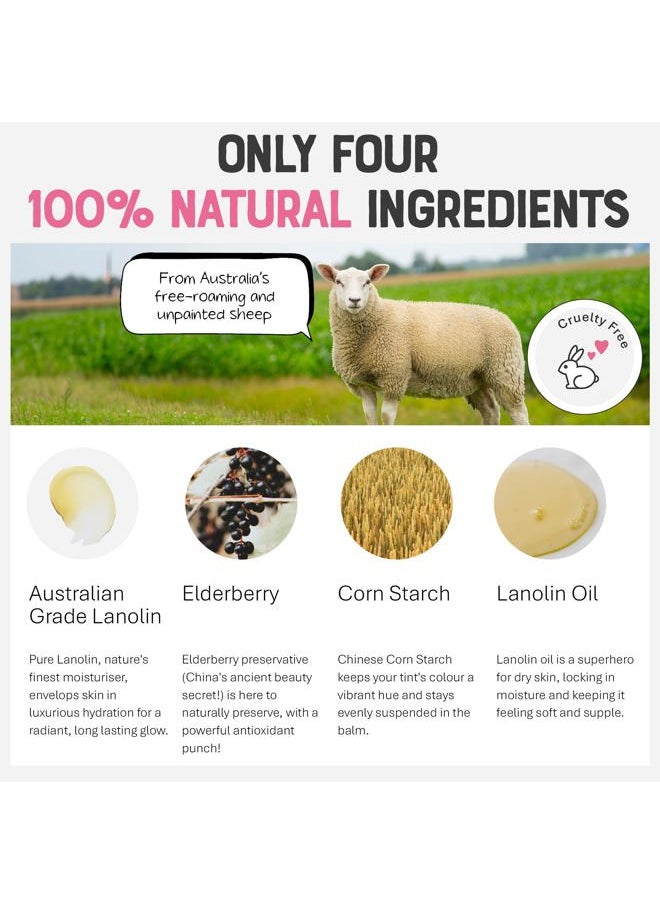 DR. LIPP - Dr. Lipp Superfood Lip Tint Elderberry 8ml – 4-in-ONE Ultra Moisturising Tinted Lip Balm, Lip Gloss, Cheek Blush & Glossy Eyeshadow – 100% Natural – Fragrance & Cruelty Free - Image 1