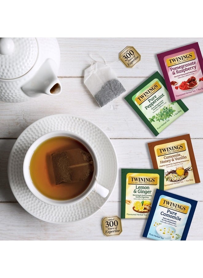 Twinings Herbal Tea Variety Pack, 20 Count (Pack of 6), Formerly Assorted Herbal, Includes 5 Flavours, Naturally Caffeine-Free, Enjoy Hot or Iced | Packaging May Vary  - Image 3