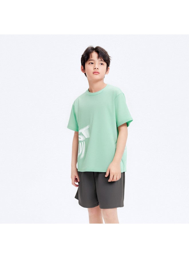Balabala Quick-dry Cool Kids Tennis Outfit Boys' Sportswear Set Summer Short Sleeve Shorts Breathable Comfort For Big Kids - Image 3