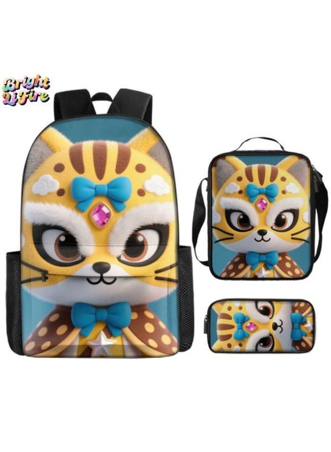 Bright Li Fire Fashion is unlimited! Cartoon bag three-piece set, suitable for a variety of scenes for students and teenagers (available for students, children, friends on outings, mountain climbing, schooling, etc.) - 51 - Image 1