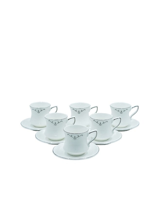 SIDDIQ VS-062 Turkish Coffee Cup & Saucer Set 12 pcs 