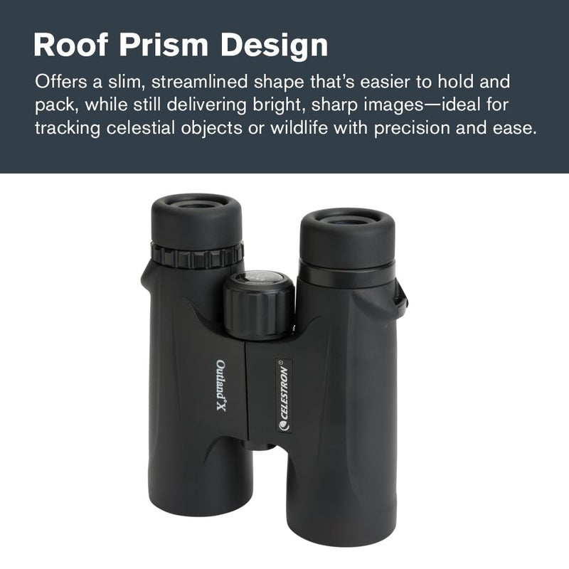 Celestron - Outland X 8x42 Binoculars â€“ Ideal for Birding and Outdoors â€“ 42mm Objective Lenses â€“ Wide 7Â° Field of View â€“ BaK-4 Prisms â€“ Multi-Coated â€“ Waterproof and Fogproof - Image 5