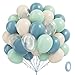 Leraqertra 60pcs Under the Sea Balloons 12inch Blue and Green Balloons with Dusty Blue Pastel Teal Sand White Clear Balloon for Under the Sea Beach Ocean Pool Themed Baby Shower Birthday Party Decorations - Image 2