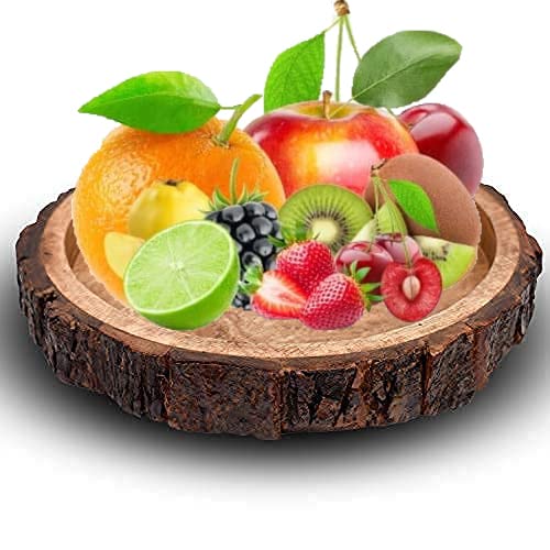 CRAFTCASTLE Beautiful Table Decor Round Shape Wooden Serving Tray and Platter for Home and Kitchen 10x10x1.5 Inches (Natural 2 Pcs) - Image 3