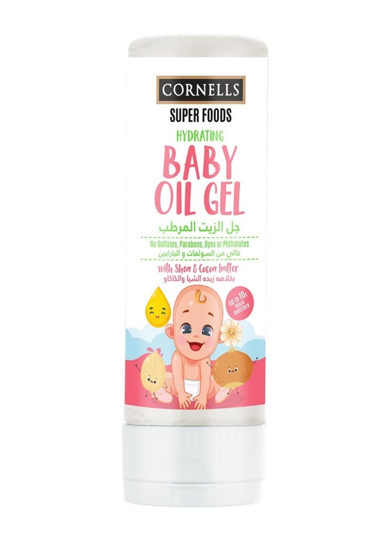 CORNELLS Super Foods Hydratting Baby Oil Gel No Sulfates Parabens Dyes Or Phthalates With Shea And Cocoa Butter