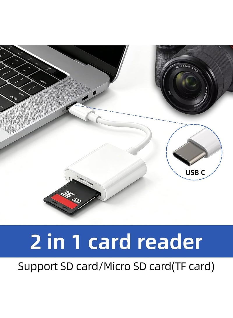 USB C SD Card Reader, Type C SD Card Reader, Supports SD and Micro SD Memory Card Adapters for iPhone 15 16 17/iPad/MacBook/Mac, Trail Camera Viewer Plug and Play -2 Slots - Image 3