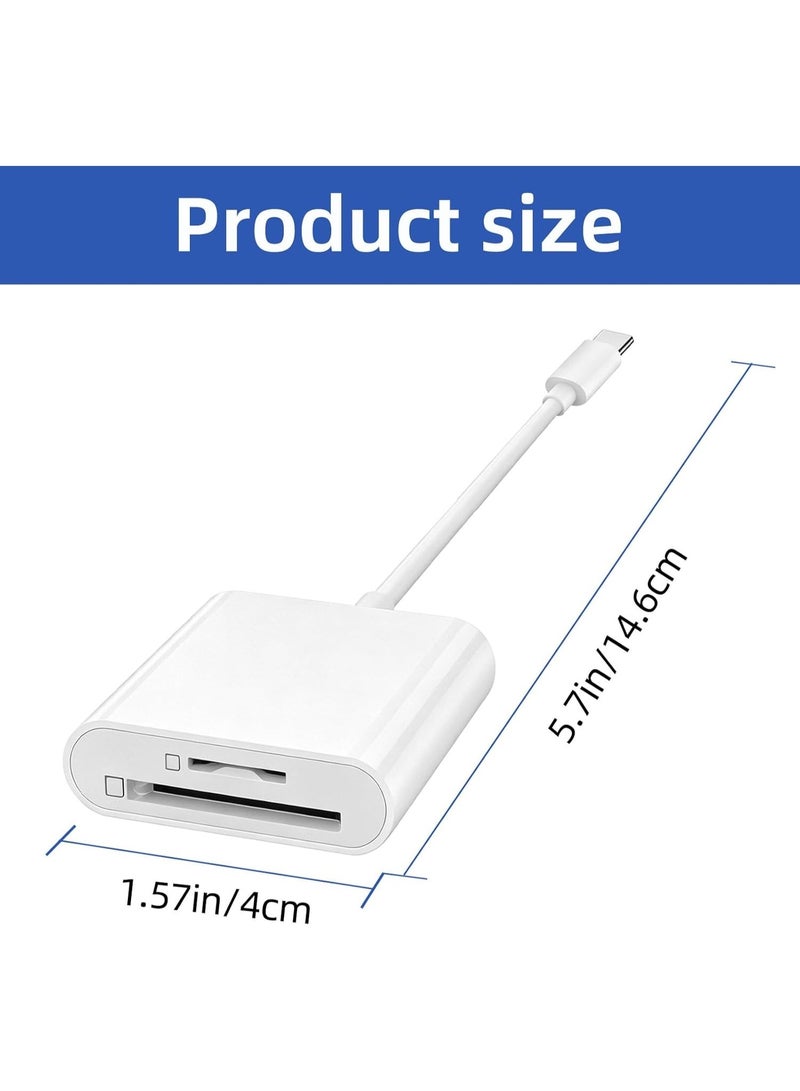 USB C SD Card Reader, Type C SD Card Reader, Supports SD and Micro SD Memory Card Adapters for iPhone 15 16 17/iPad/MacBook/Mac, Trail Camera Viewer Plug and Play -2 Slots - Image 4