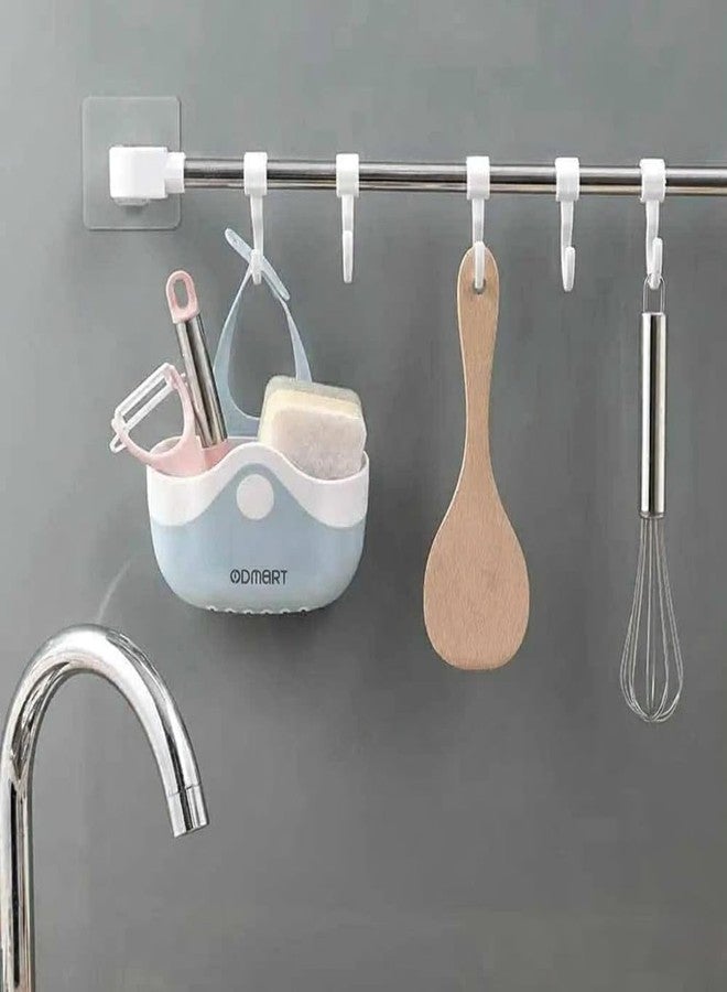 ODMART Silicone Kitchen Sink Sponge Holder – Hanging Storage Caddy with Drain Basket | Soap, Sponge & Scrubber Drain Rack Holder | Sink Organizer Kitchen Accessories (Pack of 1) - Image 5