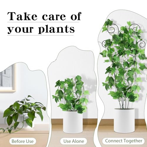 ZOUTOG Trellis for Climbing Plants Indoor 4 Pack 30 Inch,Rustproof Metal Garden Trellis for Potted Plants,Sturdy Houseplant Support Indoor Outdoor for Ivy Pothos Monstera Hoya Flower Vine (Black Moon) - Image 5