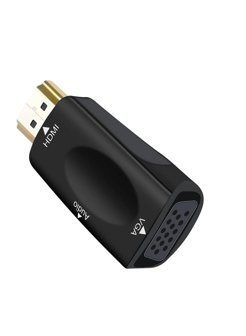 Dtech HDMI to VGA Adapter with 3.5mm Audio Port for Computer Monitor TV Video HD 1080P Male Input, Female Output, Black - Image 5