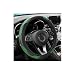 Fekey&JF FekeyJF Car Steering Wheel Cover Universal Microfiber PU Leather Elastic 15 inch Stitching Color AntiSlip Steering Wheel Protector Auto Interior Protection Accessories for Men Women Dark Green - Image 2