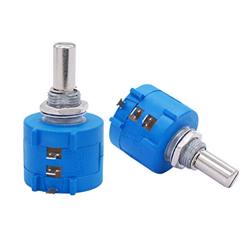 Taiss 2pcs 3590S Rotary Potentiometer 10k ohm Potentiometer 10-Turn Wire Wound Precision, Precision Multi Turn Wirewound Potentiometer+2pcs A03 knob (3590S-2-103L 10k ohm) - Image 4