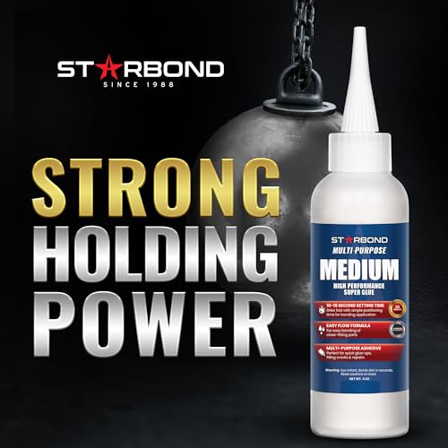 Starbond 4 oz. Medium CA Glue (Premium Cyanoacrylate Super Glue) with Extra Cap and Microtips for Quick Fixes, Woodworking, Woodturning, Hobby Models - Image 4