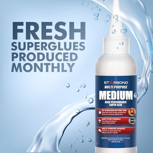 Starbond 4 oz. Medium CA Glue (Premium Cyanoacrylate Super Glue) with Extra Cap and Microtips for Quick Fixes, Woodworking, Woodturning, Hobby Models - Image 2