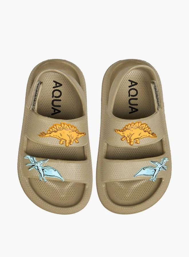 Aqua Boys Dinosaur Applique Clogs