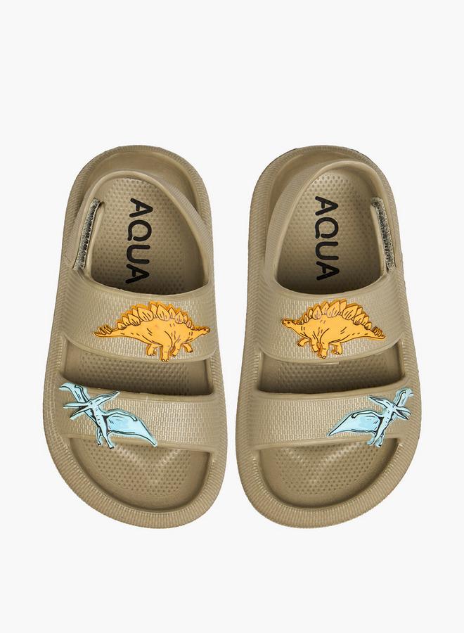 Aqua Boys Dinosaur Applique Clogs - Image 1