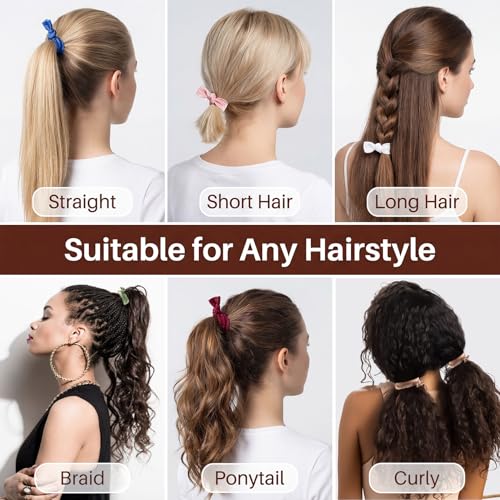 MAQIHAN 100 PCS Soft Ribbon HairTies Elastic No Crease Ribbon Knotted Hair Tie 20 Colors for Woman Girl - Image 3