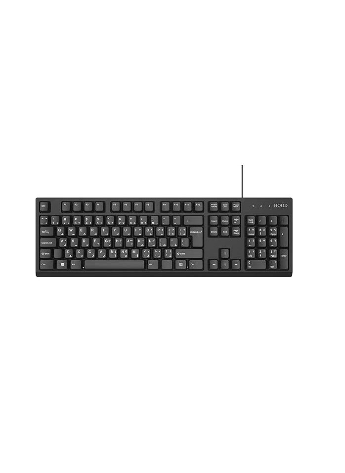 HOOD - Hood KB180 Professional USB Keyboard, Black - Image 1