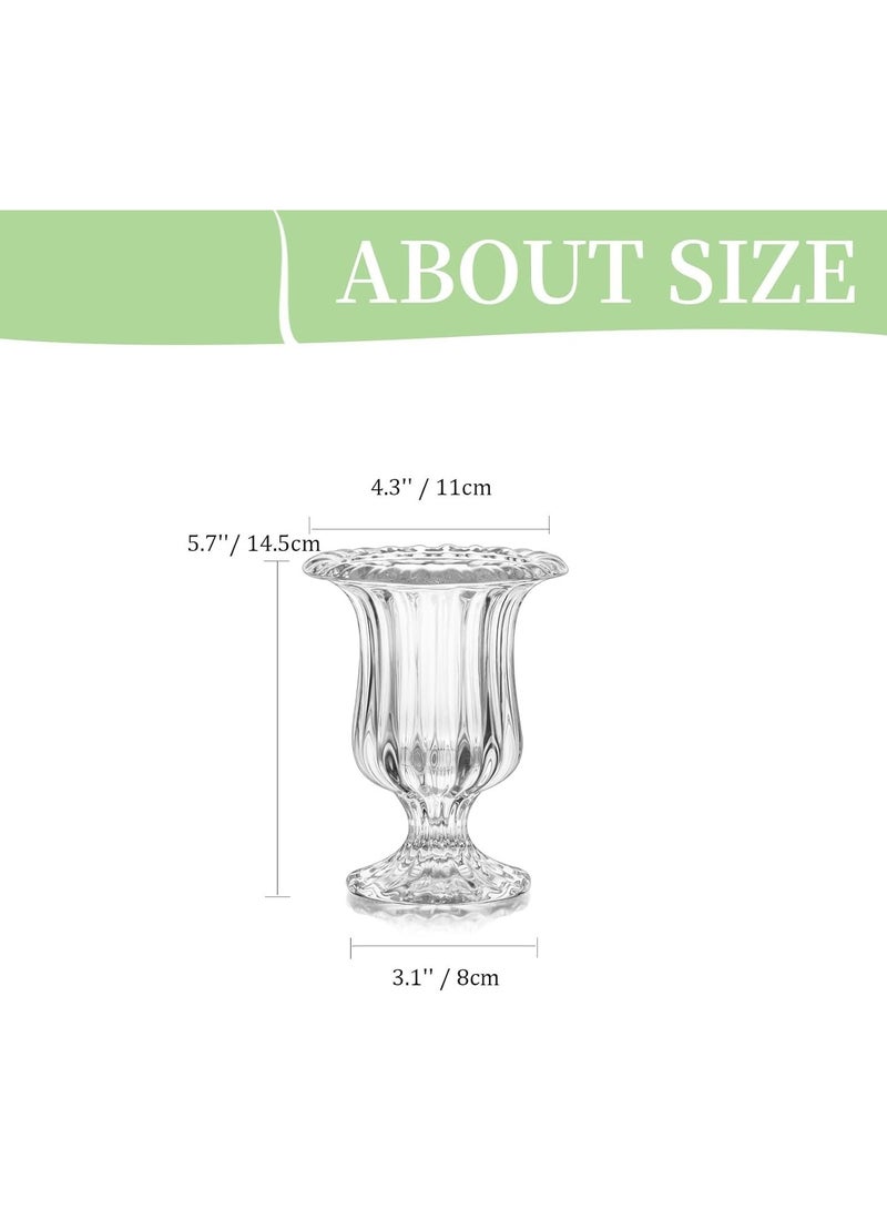 Home zone Set of 4 Small Pedestal Flower Vases Footed Urn for Flowers, Dining Table Decoration - Image 2