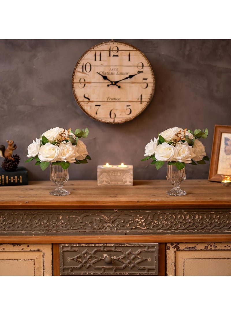 Home zone Set of 4 Small Pedestal Flower Vases Footed Urn for Flowers, Dining Table Decoration - Image 5