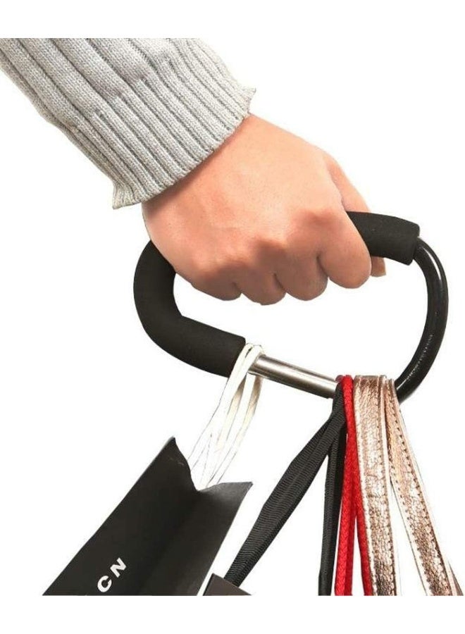 TGOOD Stroller Hooks-2pacs X-Large 16cm(6.3") of Multipurpose hook stroller-for mum shopping Bags,Baby Diaper Bags,Groceries,Clothing,Purse,Black. - Image 1