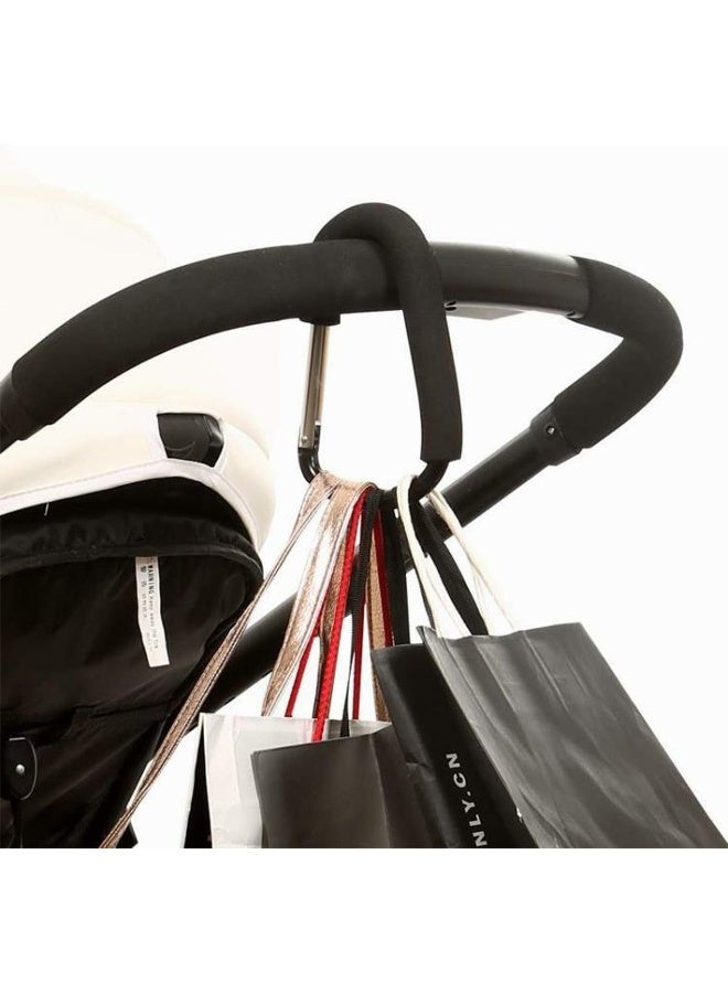TGOOD Stroller Hooks-2pacs X-Large 16cm(6.3") of Multipurpose hook stroller-for mum shopping Bags,Baby Diaper Bags,Groceries,Clothing,Purse,Black. - Image 3