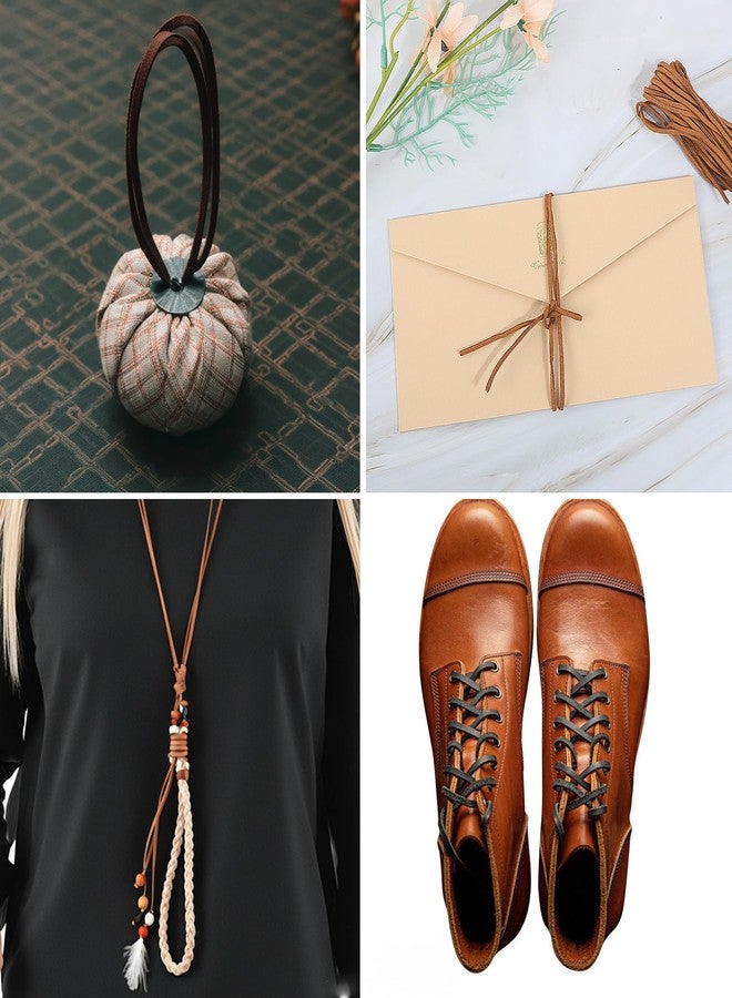 YQQYG 32.8 Yards 3 Bundles 3mm Leather String, Natural Flat Suede Leather Strips, Leather Shoes Laces, Leather Cord for Jewelry Making, Necklace, Bracelet DIY Crafts(3 Colors) - Image 4