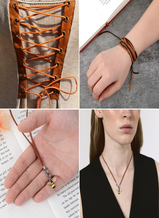 YQQYG 32.8 Yards 3 Bundles 3mm Leather String, Natural Flat Suede Leather Strips, Leather Shoes Laces, Leather Cord for Jewelry Making, Necklace, Bracelet DIY Crafts(3 Colors) - Image 5