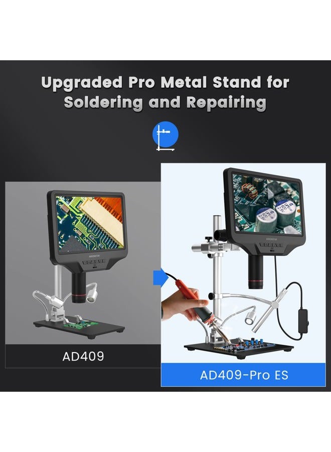 Andonstar AD409 Pro HDMI Digital Microscope with Endoscope, 10.1 inch LCD Screen Soldering Microscope, 300X USB Electronic Camera for PCB Soldering, Windows PC Compatible - Image 2