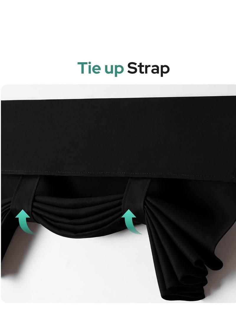 SYOSI Door Curtains Privacy Blackout French 26 X 68 Inch Room Darkening Thermal Insulated Tie Up Shades Window for Bedroom 1 Panel black - Image 4