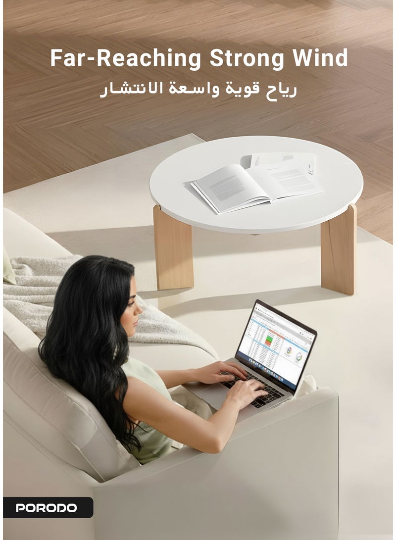 porodo Lifestyle Coolbreeze Smart Tower Fan with Aromatherapy & Air Purification 70W / Air Purification / Dynamic Wind Control / Home Air Cooling / Air Purifier Fan - Black - Image 3