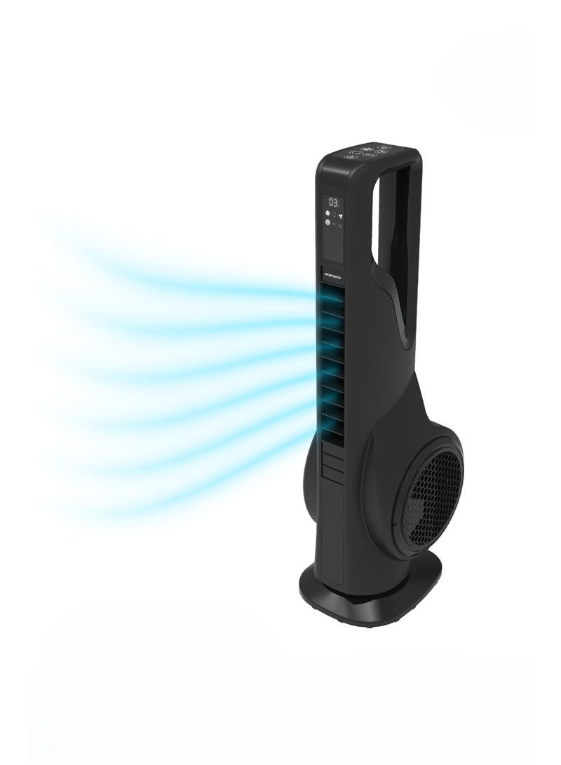 porodo Lifestyle Coolbreeze Smart Tower Fan with Aromatherapy & Air Purification 70W / Air Purification / Dynamic Wind Control / Home Air Cooling / Air Purifier Fan - Black - Image 1