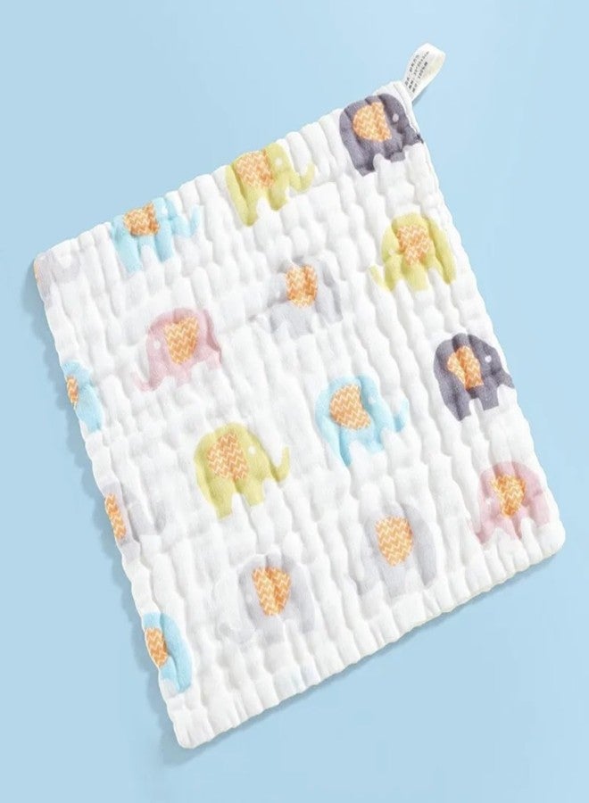 heartbury Baby Super Soft Absorbent Muslin 6 Layer 100% Organic Wash Towel- 100X100 cm - (0-3 Years) (30 * 30 Face Towel) 5psc - Image 3