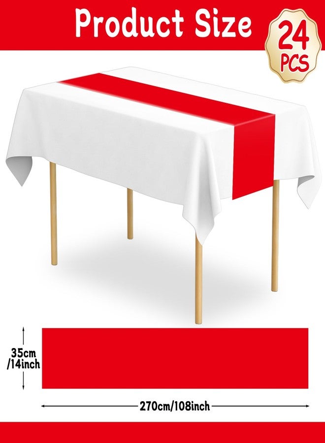 Lonfliness 12 Pack Plastic Table Runner 14 X 108inch Red Long Table Runners Valentines Disposable Red Smooth Tables Runner for Dinner Tables Decorations for Wedding Banquet Graduation Birthday Party Decor - Image 2