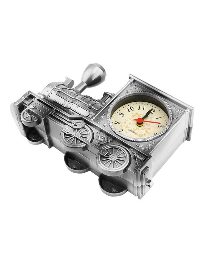 OUTAD Vintage Artistic Train Shape Alarm Desk Shelf Clock Grey - Image 2