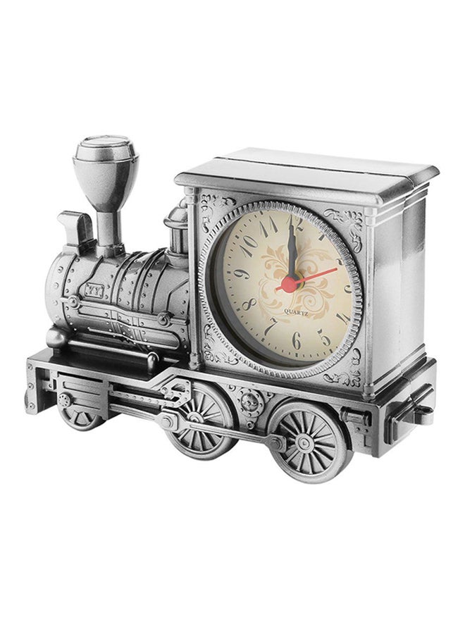 OUTAD Vintage Artistic Train Shape Alarm Desk Shelf Clock Grey - Image 1